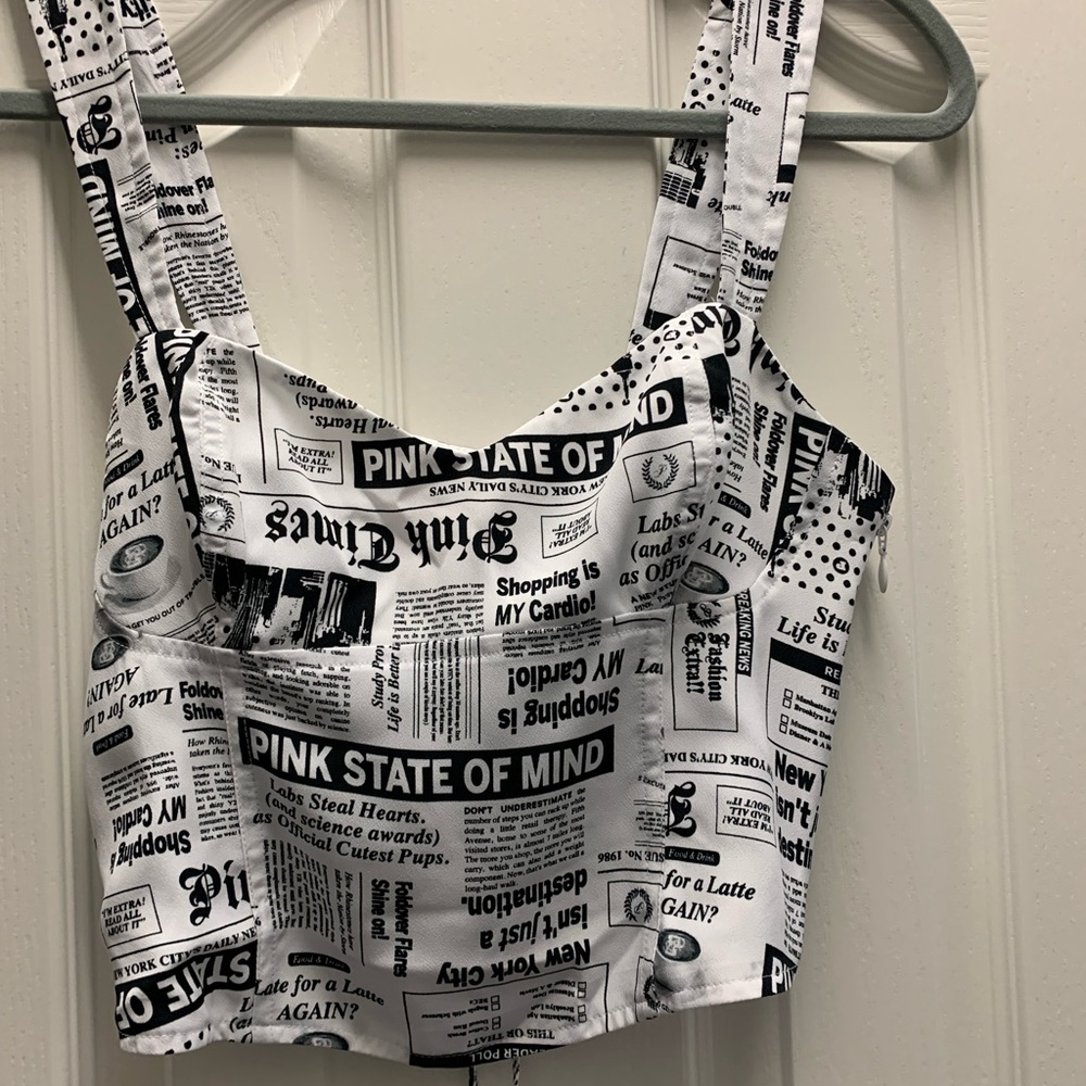 Victorias Secret NWOT Black and White Graphic Print Corset